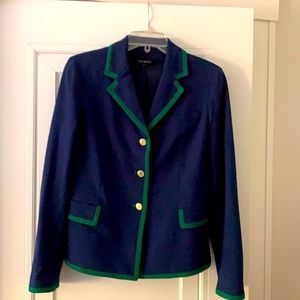 Talbots Blue jacket with Green  trim.  Size 6.  Gently worn